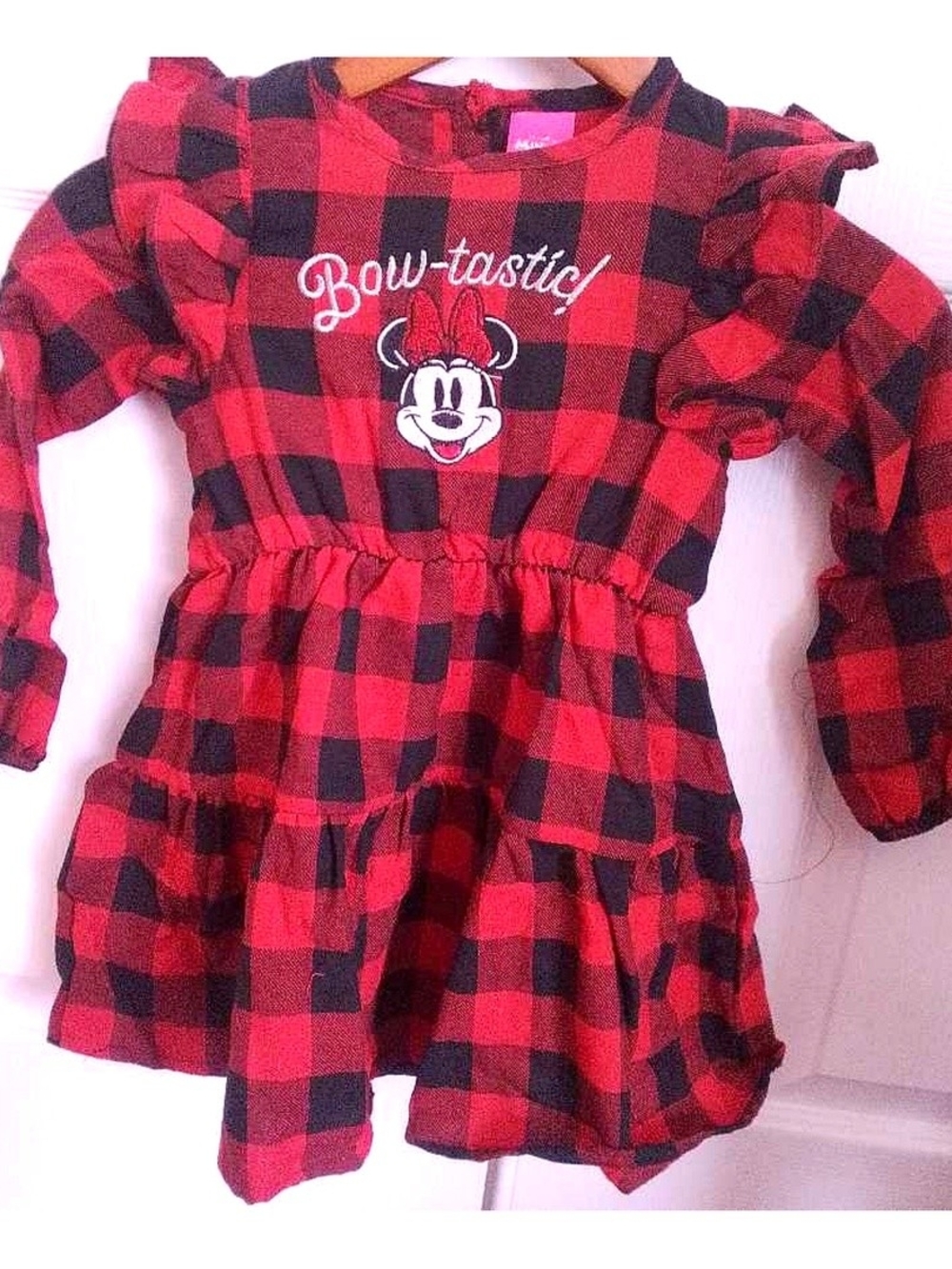 Disney Red & Black Plaid Minnie 'Bow-tastic' Dress